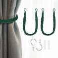 thumbnail image 1 of 2Pcs Sujetadores de Cortina de Cuerda, 23.6" Sujetador de Cortina de Algodón Tejido a Mano, Verde Oscuro, 1 of 7