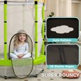 thumbnail image 4 of Qaba 4.6FT Trampoline for Kids w/ Safety Enclosure Net, for Indoor Outdoor, Gifts for Boy and Girl Age 3-6 Years, Cloud Pattern, Green, 4 of 9