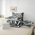 thumbnail image 5 of Feelyou 3D Grey Tiger Bedding Comforter Set 7pcs for Teens, Woodland Wildlife Queen Bedding Sets, Rustic Farmhouse Animal Reversible Queen Sheet Sets, Microfiber Bedroom Decor, 5 of 7