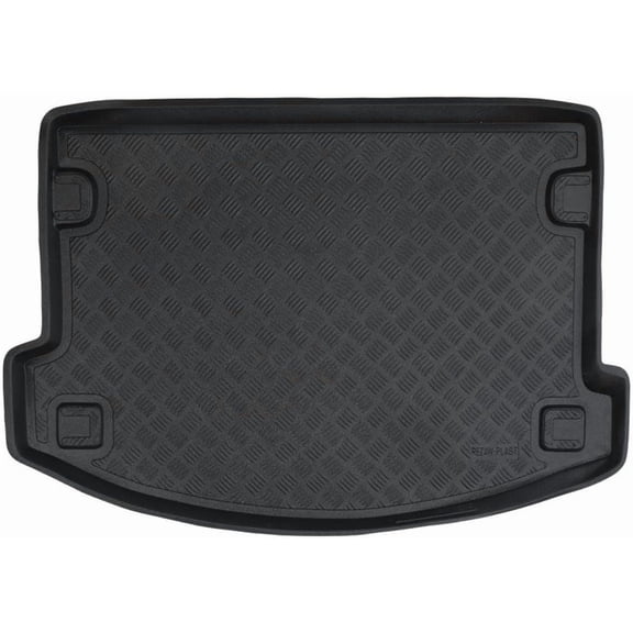 Rezaw-Plast Cargo Trunk Mat for Jaguar E-Pace 2018 2019 2020 2021 2022 2023 2024 Custom Fit PE Rubber Boot Liner, All-Weather Protection, Raised Edges, Anti-Slip, Odorless, Black