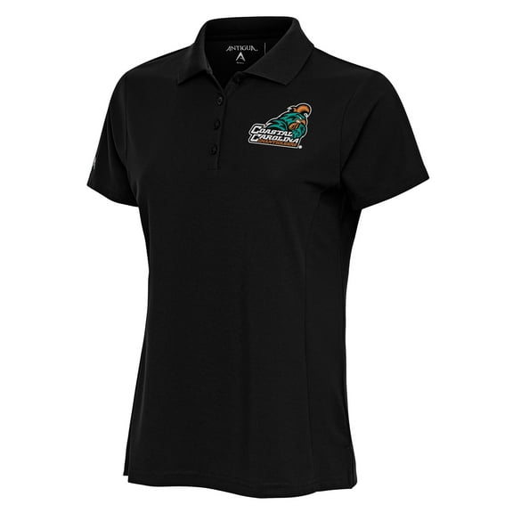 Women's Antigua Black Coastal Carolina Chanticleers Legacy Pique Polo