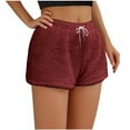 thumbnail image 3 of Uaswgudfs ​Women's Adjustable Waist Lounge Shorts – Soft, Breathable Fabric for Summer Relaxed Fit & Casual Wear Wine L, 3 of 7