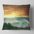 thumbnail image 2 of Designart Stormy White Wave in Blue Sea - Modern Beach Throw Pillow - 16x16, 2 of 5
