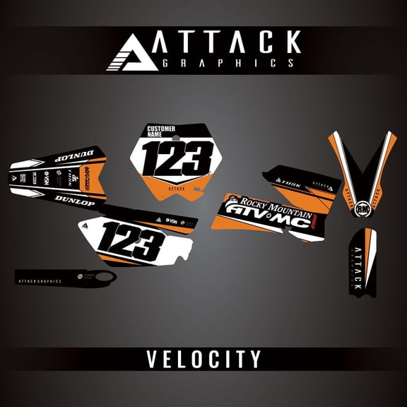 Attack Graphics Custom Velocity Complete Bike Graphics Kit for KTM 105 SX 2011