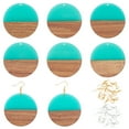thumbnail image 1 of DIY Dangle Earring Making Kits Including Resin & Turquoise Walnut Wood Pendants Brass Earring Hooks & Jump Rings Pale Turquoise 48pcs/box, 1 of 5