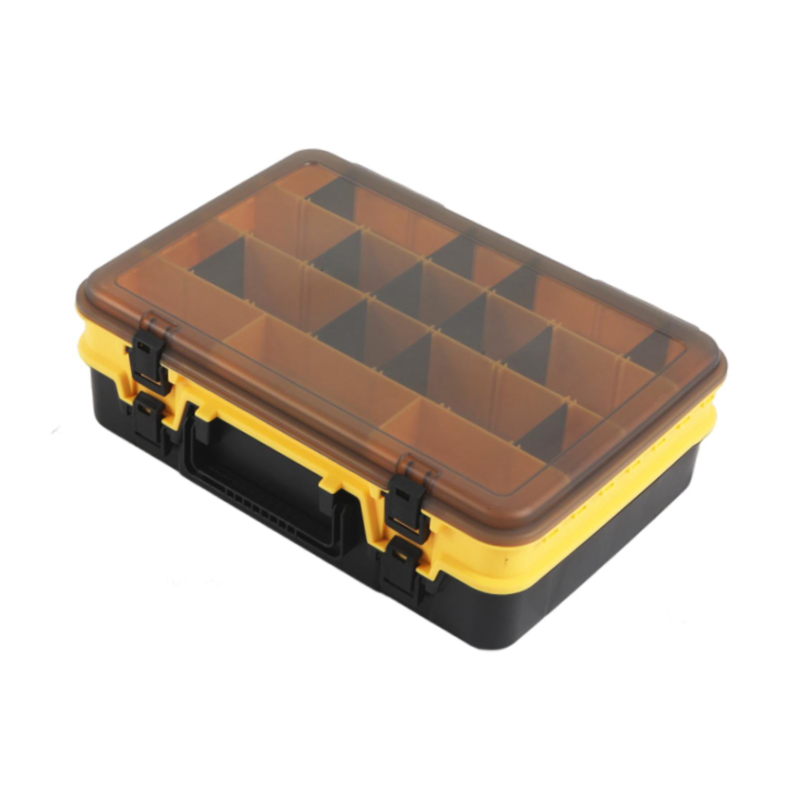 figatia Fishing Tackle Box Large Capacity for Lures Lines Hooks Tackle Tray Lure Box Yellow