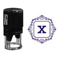thumbnail image 1 of Printtoo Carré Tourbillon Frontière X Alphabet Monogramme Initiale R-40 Auto Encrage Tampon en Caoutchouc Bureau Stationnaire, 1 of 5