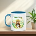 thumbnail image 4 of Basset Hound Hello Spring Time Flower Floral Nature 11oz Accent Two-tone Mug Bassets Dog Breed Lovers Gifts Idea Coffee Tea Cup - 02031, 4 of 5
