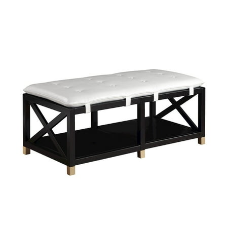 Furniture of America Tally 48.5" Wide Wood Bench with Removable Cushion