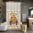 thumbnail image 3 of Farm Sunflowers No Hook Shower Curtain with Snap in Liner Summer Floral Truck Leaves Fruit Wood Grain Waterproof Bathroom Shower Curtain with See Through Top Window for Bathtub 54" x 78", 3 of 9