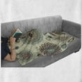 thumbnail image 5 of Beige Soft Flannel Fleece Blanket, Vintage Ornate Round Motifs Forms Oriental Nostalgic Artwork Old World in Retro Style, Cozy Plush for Indoor and Outdoor Use, 50" x 60", Multicolor, by Ambesonne, 5 of 5