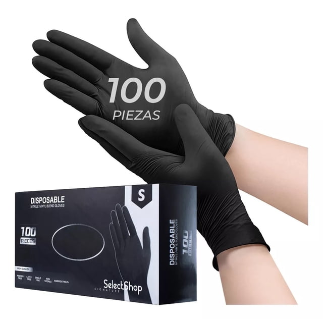 Guantes de Nitrilo Vinil Iforu Libre de Látex sin Polvo Azul negro 100 piezas