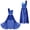Royal Blue, variant on Kids Girls One Shoulder Long Romper Floral Lace Shiny Sequin Dance Dress A Lavender 6