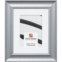 Craig Frames Vintage Revival, 14x18 inch Picture Frame Matted for a 10x13 Photo, Brushed Silver