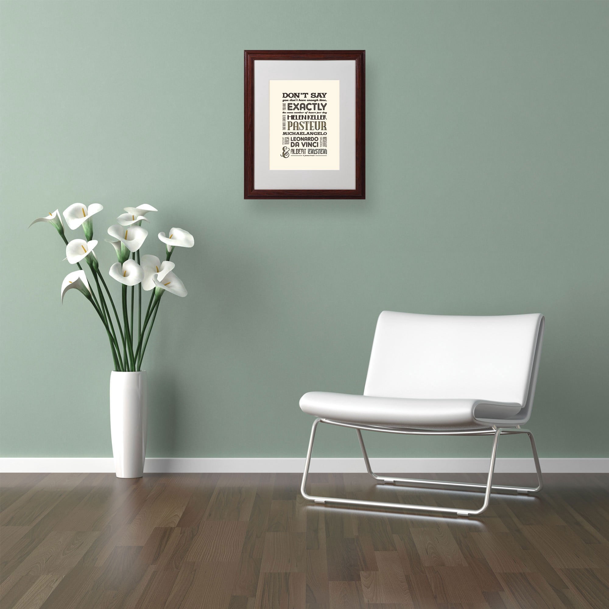 Trademark Fine Art "Enough Time II" Matted Framed Art by Megan Romo, Wood Frame
