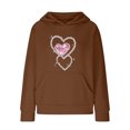 thumbnail image 4 of Posijego Sweat à Capuche Mignon pour Adolescentes, Graphique Cœur, Manches Longues, avec Poche, 4 of 6