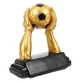 thumbnail image 4 of KAKOWELY Trofeos de fútbol de base ancha, premios de fútbol, trofeo deportivo mundial, medalla con diseño de mano, trofeo de fútbol para decoración de oficina, juguete de cumpleaños para fanáticos, 4 of 5