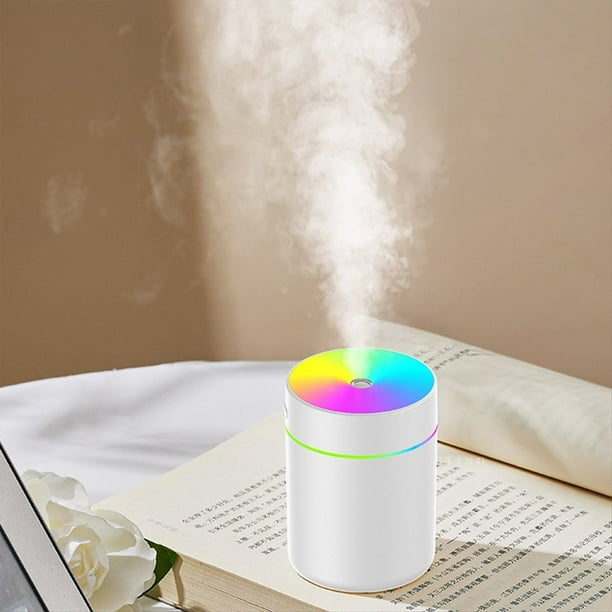 Humidificador de Aire de 180 Ml, Difusor de Aroma, Minipurificador de Aceites Esenciales, Generador de Niebla para Aromaterapia, Humidificador con Luces, Color Negro.