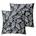 thumbnail image 2 of CMMY Leaf Art Pattern Throw Pillow Covers for Couch Bed Sofa Living Room Leaves Cushion Cases Soft Decorative Art Home Decor Set of 2 Navy Blue White, 2 of 6