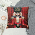 thumbnail image 2 of Shiartex Short Plush Nutcracker Pillow Covers Soldier with Red Jacket Throw Pillows White, 2 of 5
