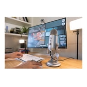 Blue Microphone Yeti USB Mic (Silver) with Knox Gear Pop Filter and USB Hub