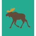 thumbnail image 3 of Moose Duvet Cover Set, Moose with Antlers Illustration Deer Family Creature with Design, Decorative 3 Piece Bedding Set with 2 Pillow Shams, King Size, Sea Green Brown, by Ambesonne, 3 of 3