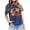 Dark Blue, variant on Womens Graphic Print Tops Pattern Design Crewneck Casual Short Sleeve Loose Fit Tee Trendy Fashion T-Shirts Pullover Beach Vacation
