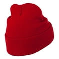 thumbnail image 4 of Hot Pink Diamond Embroidered Long Cuff Beanie - Red OSFM, 4 of 5
