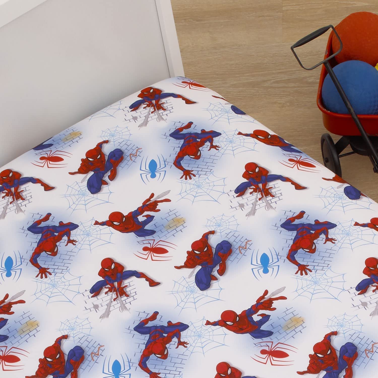 Marvel Spiderman Fitted Crib Sheet 100% Soft Microfiber, Baby Sheet, Fits Standard Size Crib Mattress 28in x 52in - image 3 of 4