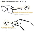thumbnail image 4 of KANASTAL Blue Light Blocking Glasses for Men Women - Anti Blue Light Glasses TR90 Black Frame Comfort Fit for Gaming Computer Screen Use Clear Lens, 4 of 7