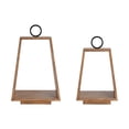 thumbnail image 3 of Kate and Laurel Stillright Farmhouse Candle Holders, Set of 2, Rustic Brown, Chic Modern Candle Lanterns for Decor, 3 of 7