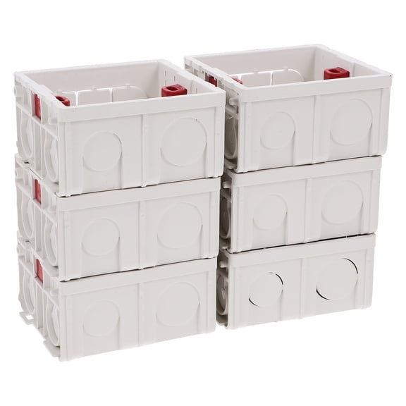 LEORX 6Pcs Sleek and Modern Electrical Outlet Box for General Users 3.54X3.26X1.77in