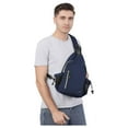 thumbnail image 5 of Mosiso Sling Backpack Chest Shoulder Bag Double Layer Hiking Daypack Men/Women,Navy Blue, 5 of 6