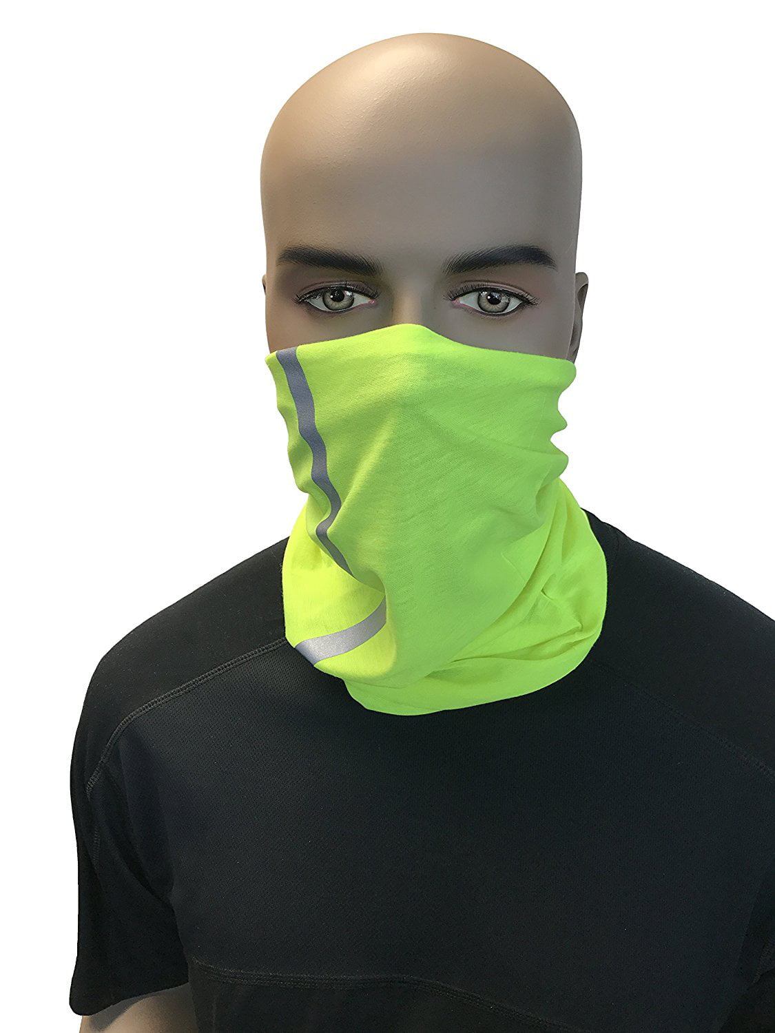 High Visibility Reflective Safety YELLOW Neck Gaiter, Face Mask,  Multifunctional Headwear, Sun Shade Shield, Bandana by ARMORBILT