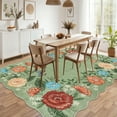 thumbnail image 5 of Garvee 9'x12' Floral Area Rugs, Washable Boho Rugs Ultra Soft Print Carpet, Non-Slip Low Pile Rug Stain Resistant Distressed Indoor Rugs for Living Room Bedroom Dining Room, Green, 5 of 9