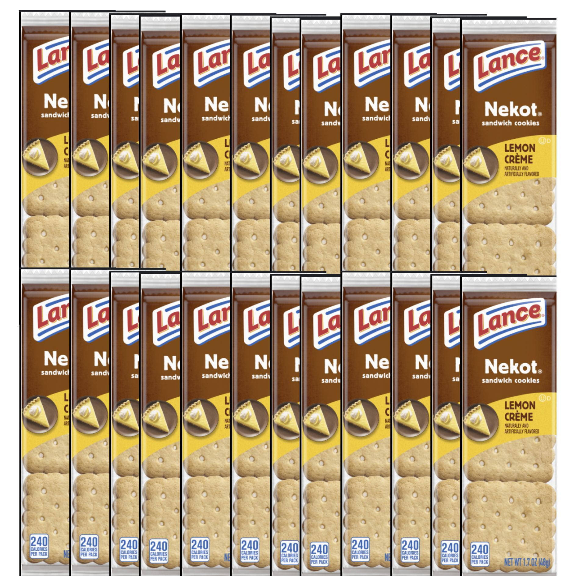 Lance Nekot Cookie Sandwiches Lemon Creme Filling , Lance, Nekot Peanut Butter Crackers, Nekot Cookies, Lance Cookies,  for a total of 40 units