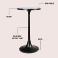 thumbnail image 4 of JONATHAN Y Nysha 25" Modern Bohemian Metal/Resin Inlay Top Pedestal Drink Table and Decorative End Table, Black/White, END1007C, 4 of 6