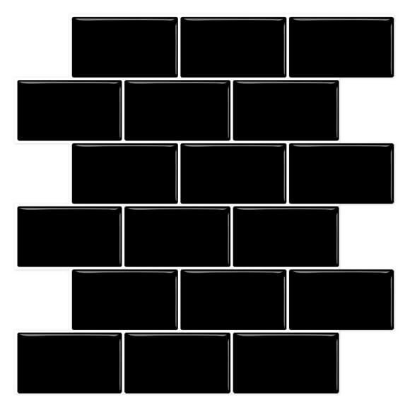 Black Subway Back Splash Tile White Grout