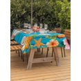 thumbnail image 3 of Outdoor Tablecloth with Umbrella Hole for Patio/Picnic/Party/Camping, Coastal Beach Waterproof Table Cloth Rectangle Table Cover Washable, Summer Tropical Plants Ocean Blue Wood Grain (60"x 84"), 3 of 9