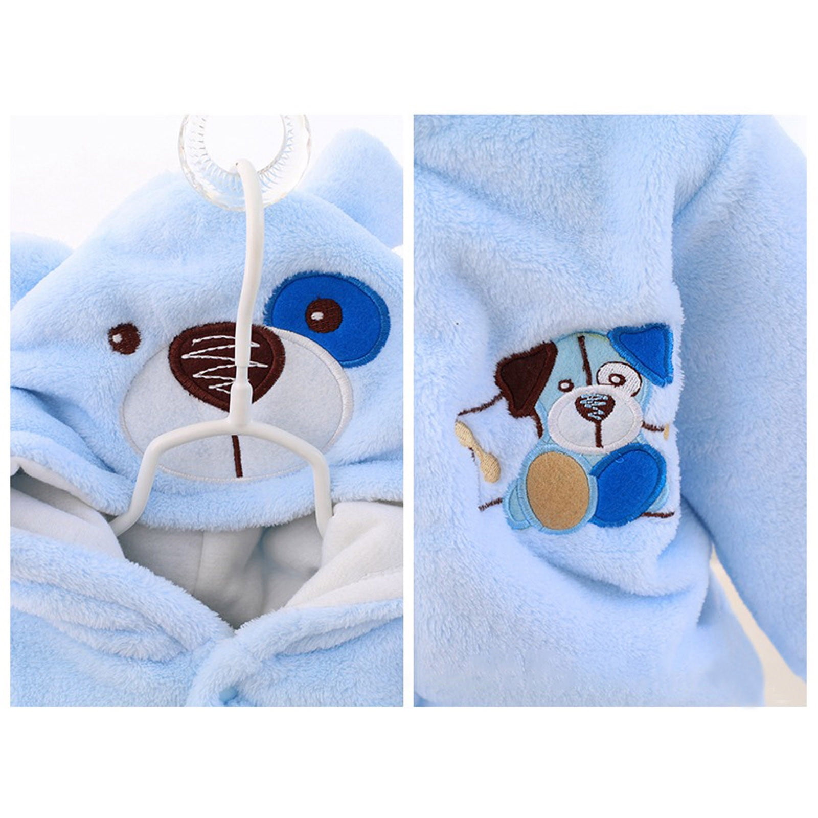 Tiijoy Baby Jumpsuit Footie Hooded One-Piece Footies Cartoon Sleeper, Sizes 0-3M