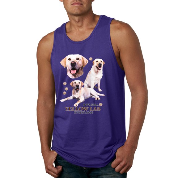 If It's Not a Yellow Lab It's Just a Dog Gift | Mens Dog Lover Graphic Tank Top, Purple, Medium