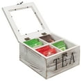 thumbnail image 5 of MyGift 7-inch Rustic style Whitewashed Wood Tea Bag Storage Box, 5 of 7