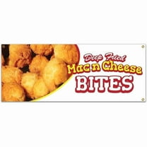 48 in. Mac N Cheese Bites Banner with Concession Stand Food Truck Single Sided