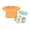 Orange, variante sur ZAXARRA Ensemble Haut et Short pour Bébé Fille, T-shirt à Manches Courtes à Lettres Mode et Short Pêche avec Bandeau