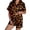 Z72-Black, variant on XINPING Halloween Pajama Sets for Women Whimsical Halloween Printed Pajama Notched Collar and Short Sleeves Cozy Home Loungewear In Short Pants for Fall and Holidays L