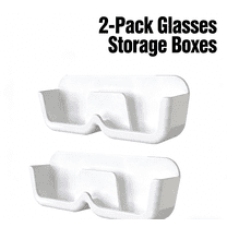 2pc No Drill Wall Mount Sunglasses Storage Box | Stick On Floating Shelf for Glasses | Adhesive Wall Hanging Organizer for Bedroom Bathroom Entryway