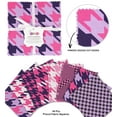 thumbnail image 3 of Soimoi Houndstooth Print&nbsp;Precut 5-inch Cotton&nbsp;Fabric&nbsp;Quilting&nbsp;Squares&nbsp;Charm Pack DIY Patchwork Sewing Craft- Purple, Pink, Black, 3 of 7