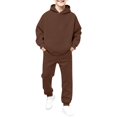 thumbnail image 5 of Mercatoo Kids Hoodie Sweatsuit Set Boys Girls 𝗥aglan Sleeve Tracksui𝘁 Pullover Hooded Sweatshirts and Jogger Pants Set Fall Athleisure, 5 of 6