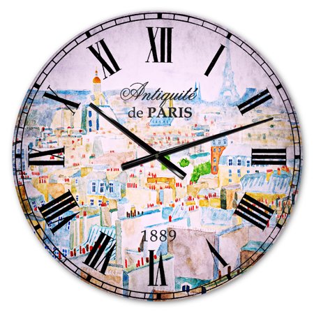 Designart 'City of Paris' French Country Wall Clock