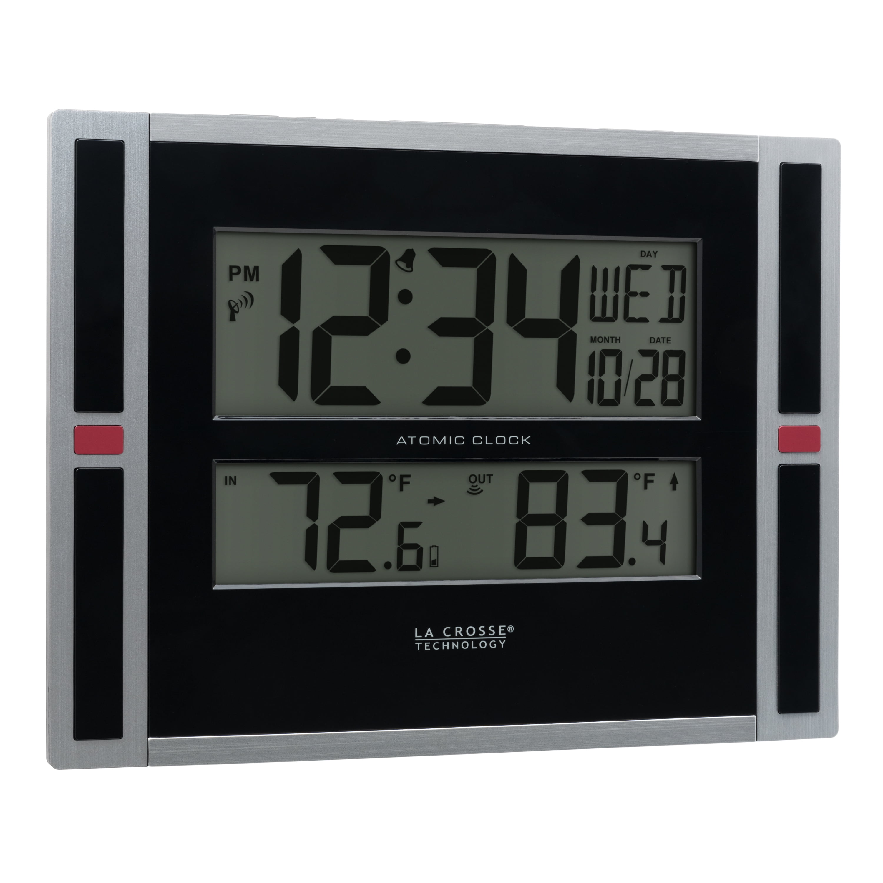 La Crosse Technology 11" Modern Atomic Digital Tabletop / Wall Clock with Temperature, 513-149-Int